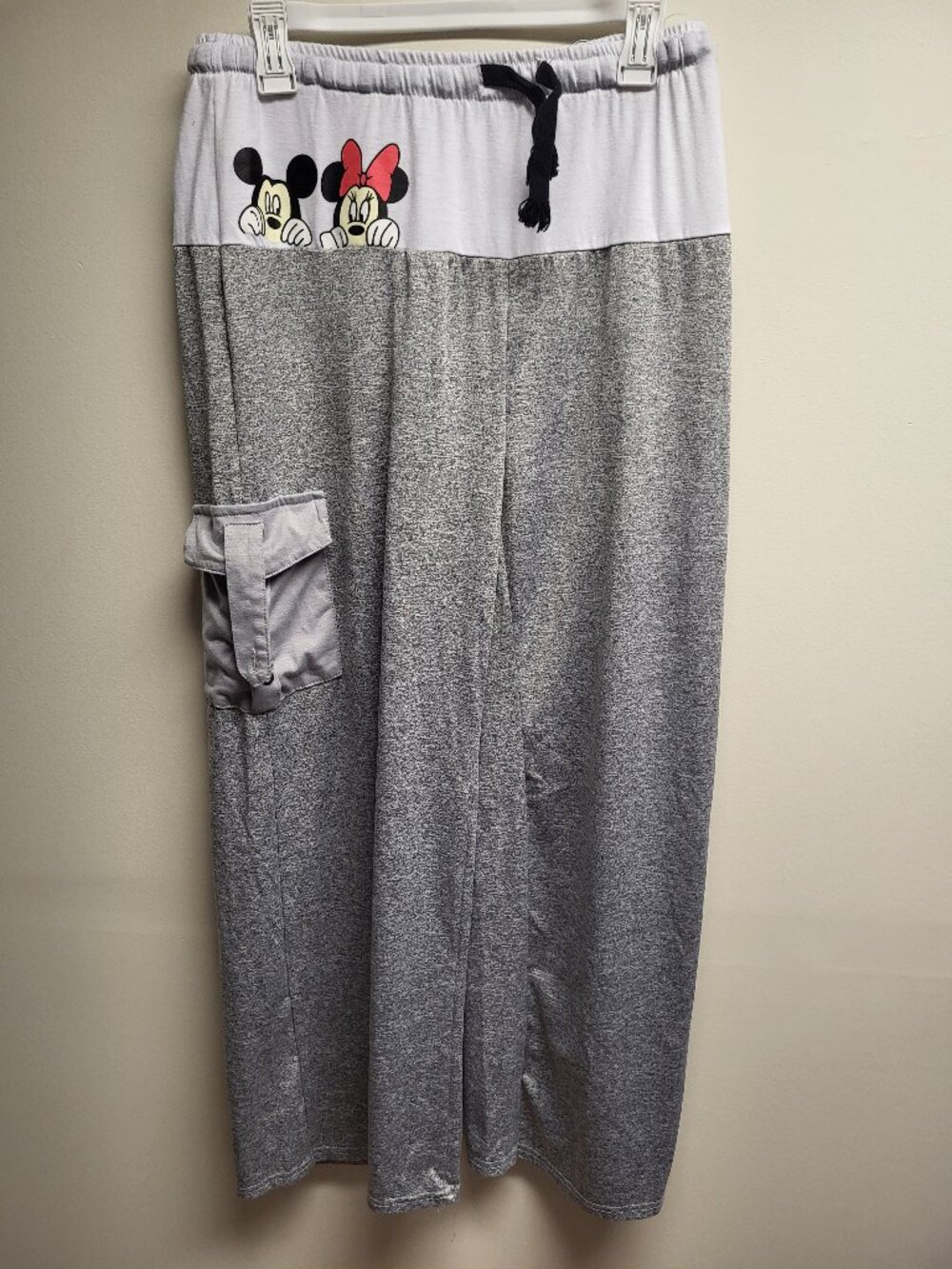 Disney Mickey & Minnie Gray Lounge Pajama Pants See Measurements